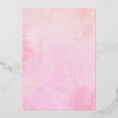 Echte goudfolie ampersand en roze rozen bruiloft v folie uitnodiging (Achterkant)