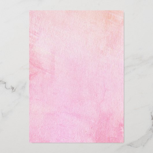 Echte goudfolie ampersand en roze rozen bruiloft v folie uitnodiging (Achterkant)