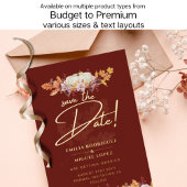 Echte GOUDFOLIE Herfst Pompoen Bewaar Datum Bruilo Folie Uitnodiging