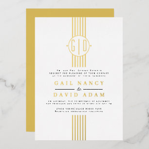 Echte goudfolie strepen, bruiloft voor monogram folie uitnodiging