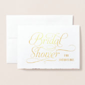 Echte Goudfolie Vrijgezellenfeest Engelse Tea Roze Folie Kaarten (Voorkant met envelop)