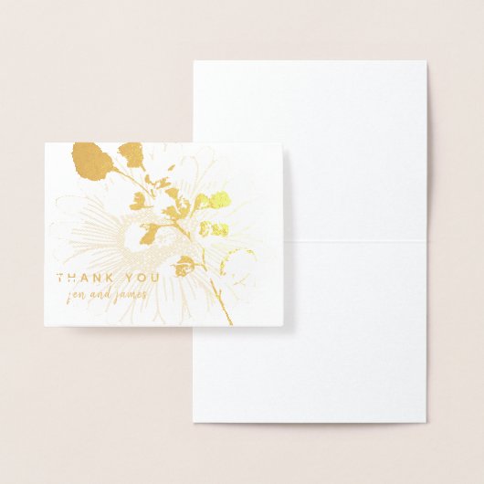 Echte goudolie DANK U UW Floral-gepersonaliseerd Folie Kaarten (Display)