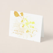Echte goudolie DANK U UW Floral-gepersonaliseerd Folie Kaarten (Voorkant)