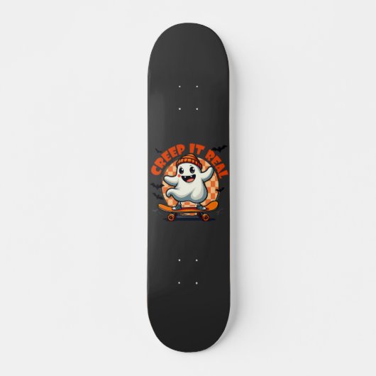 Echte griezelige Halloween-spook-skeelerplank Persoonlijk Skateboard (Voorkant)