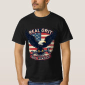 Echte Grit, echte Amerikaan T-shirt (Voorkant)