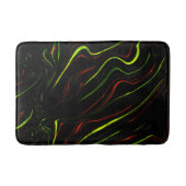 Echte groene en rode langgolvende sporen op zwart  badmat (Voorkant)