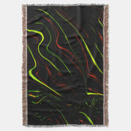 Echte groene en rode langgolvende sporen op zwart  deken