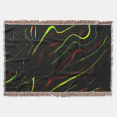 Echte groene en rode langgolvende sporen op zwart  deken (Voorkant)