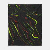 Echte groene en rode langgolvende sporen op zwart  fleece deken (Voorkant)
