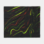Echte groene en rode langgolvende sporen op zwart  fleece deken (Voorkant (Horizontaal))