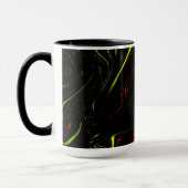 Echte groene en rode langgolvende sporen op zwart  mok (Links)