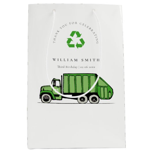 Echte groene vuilniswagen Kinder elke zondag Medium Cadeauzakje (Voorkant)