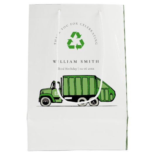 Echte groene vuilniswagen Kinder elke zondag Medium Cadeauzakje (Achterkant)