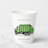 Echte groene vuilniswagen Kinder elke zondag Papieren Bekers (Achterkant)