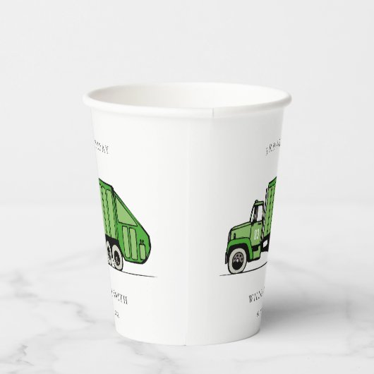 Echte groene vuilniswagen Kinder elke zondag Papieren Bekers (Rechts)