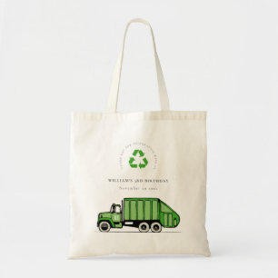 Echte groene vuilniswagen Kinder elke zondag Tote Bag