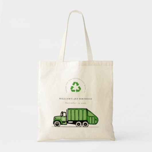 Echte groene vuilniswagen Kinder elke zondag Tote Bag (Voorkant)