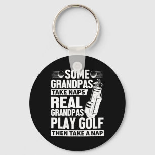 Echte grootvaders spelen golf grappige golf grootv sleutelhanger