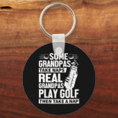 Echte grootvaders spelen golf grappige golf grootv sleutelhanger (Voorkant)