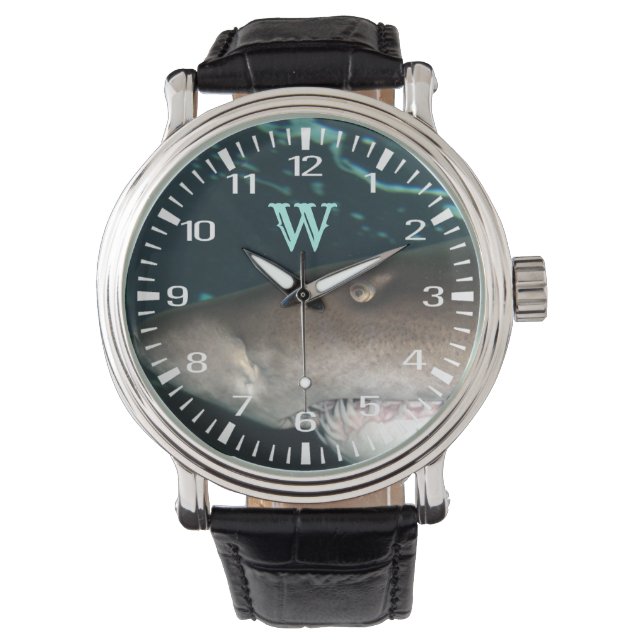 Echte haai gepersonaliseerd horloge (Voorkant)