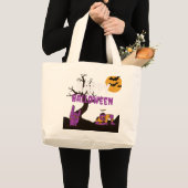 Echte Halloween-angst wacht Grote Tote Bag (Voorkant (product))