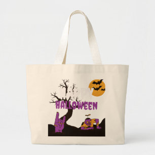 Echte Halloween-angst wacht Grote Tote Bag