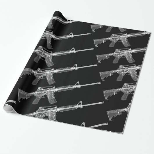 Echte HD röntgenafbeelding van echte AR-15! Cadeaupapier (Uitgerold)