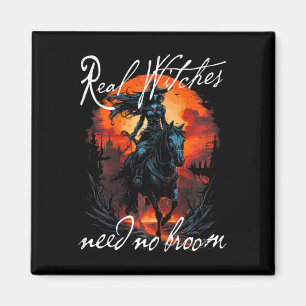 Echte heksen hebben geen bezem gotische heks nodig magneet