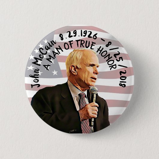 Echte Held van Amerika John McCain-herdenking Ronde Button 5,7 Cm (Voorkant)
