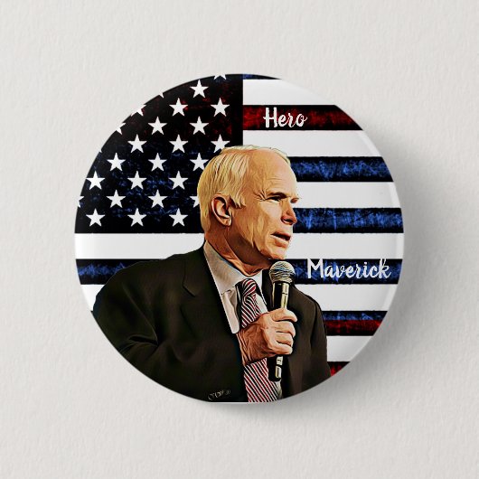Echte Held van Amerika John McCain-herdenking Ronde Button 5,7 Cm (Voorkant)