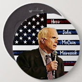 Echte Held van Amerika John McCain-herdenking Ronde Button 6,0 Cm (Voorkant /achterkant)