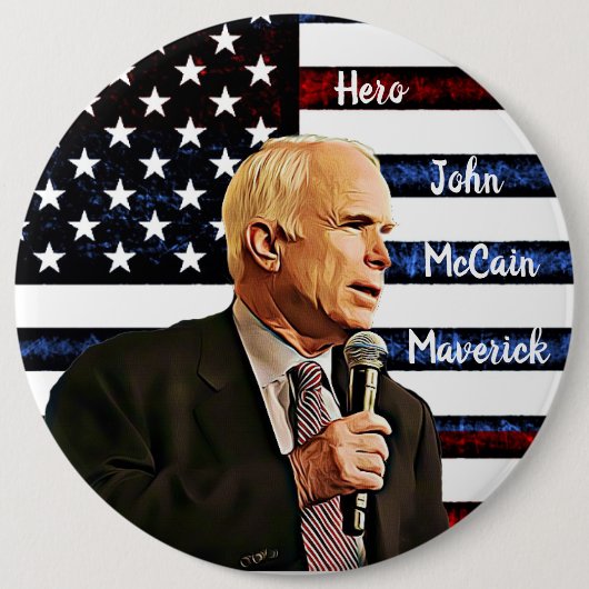 Echte Held van Amerika John McCain-herdenking Ronde Button 6,0 Cm (Voorkant)