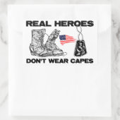 Echte helden Draag geen kaken! Rechthoekige Sticker (Tas)