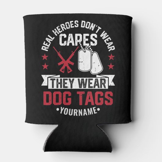 Echte helden Draag geen kapen die hondenzakken Dra Blikjeskoeler (Achterkant)