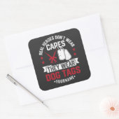 Echte helden Draag geen kapen die hondenzakken Dra Vierkante Sticker (Envelop)