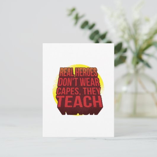 Echte helden dragen geen cape. Ze geven les aan LE Briefkaart (Staand voorkant)