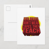 Echte helden dragen geen cape. Ze geven les aan LE Briefkaart (Voorkant / Achterkant)