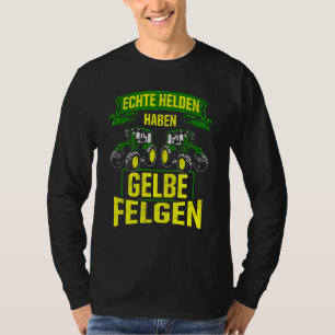 Echte helden hebben Gele Rims Agriculture Tractor  T-shirt