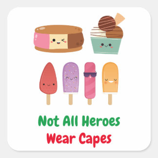 Echte helden: League of Ice Creams Vierkante Sticker
