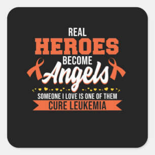 Echte helden worden bekend als engelse leukemie vierkante sticker