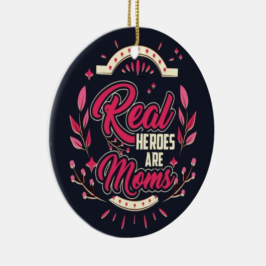 Echte helden zijn vrolijk kerstfeest keramisch ornament (Rechts)