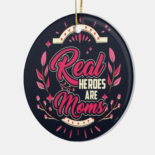 Echte helden zijn vrolijk kerstfeest keramisch ornament (Links)