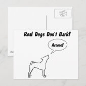 Echte honden blaffen niet, ze arooo! briefkaart (Voorkant / Achterkant)