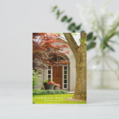 Echte houten deur voor huis van onroerend goed briefkaart (Staand voorkant)