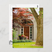 Echte houten deur voor huis van onroerend goed briefkaart (Voorkant / Achterkant)