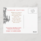 Echte houten deur voor huis van onroerend goed briefkaart (Achterkant)