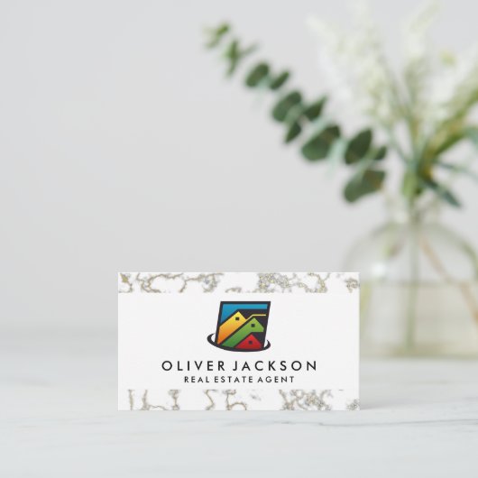 Echte huizen | Goudmarmer Visitekaartje (Staand voorkant)