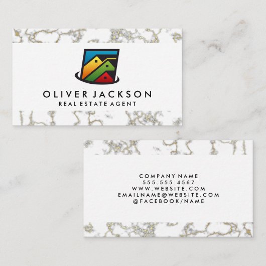 Echte huizen | Goudmarmer Visitekaartje (Voorkant / Achterkant)