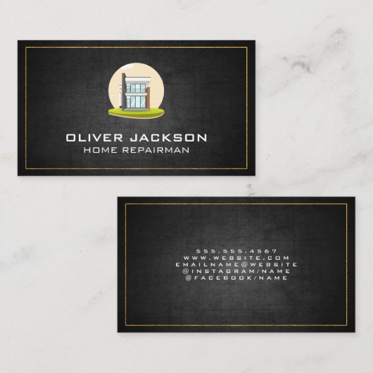 Echte huizen | Modern Huis Visitekaartje (Voorkant / Achterkant)