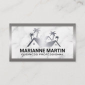 Echte huizen | Palmbomen | Metaal | Marmer Visitekaartje (Voorkant)